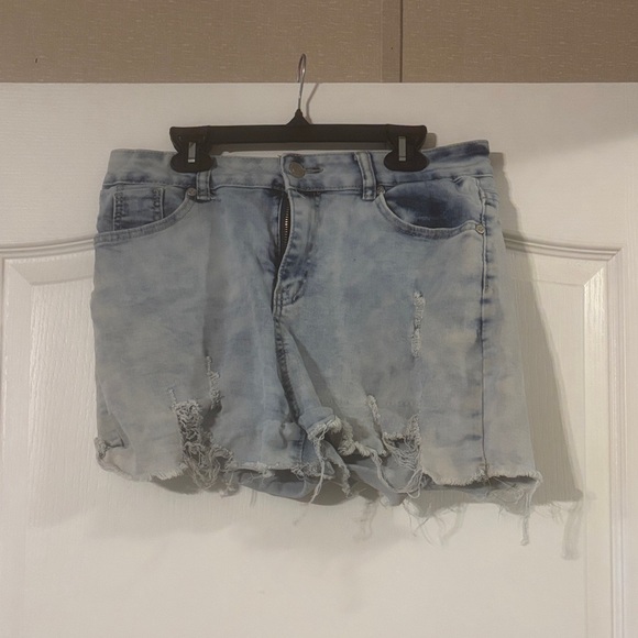 Celebrity Ace Pants - 5 for $25!! Casual Light Blue Distressed Denim Shorts